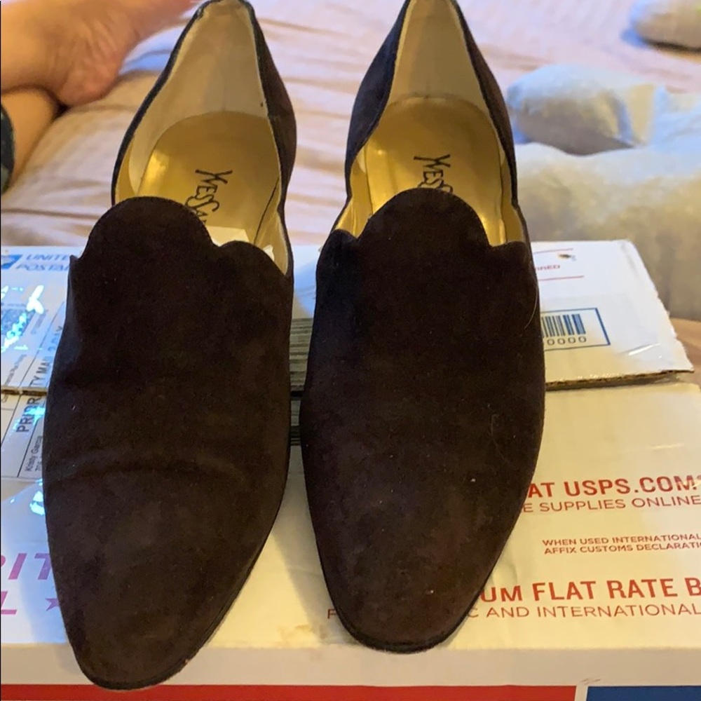 Yves Saint Laurent brown heels